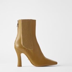 ZARA HIGH HEELED LEATHER ANKLE BOOTS BRAND NEW WITH TAGS US 8 EUR 39
